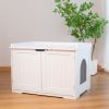 30"Litter box shell, hidden litter box furniture cabinet, indoor cat room side table, large pet box bedside table, litter box toilet, indoor kennel (w