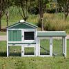 Large Wooden Rabbit Hutch Indoor and Outdoor Bunny Cage with a Removable Tray and a Waterproof Roof