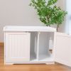 30"Litter box shell, hidden litter box furniture cabinet, indoor cat room side table, large pet box bedside table, litter box toilet, indoor kennel (w