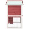 Outdoor Rabbit Hutch 3 Doors Red Wood