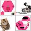 FluffyDream Interactive Cat Maze Box Toy, Electrical Cat Exercise Teaser Toy with Plush Tail & Ball Contains Bells, Fluffy Toys, Toys for Indoor Cats,