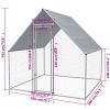 Outdoor Chicken Cage 6.6'x6.6'x6.3' Galvanized Steel