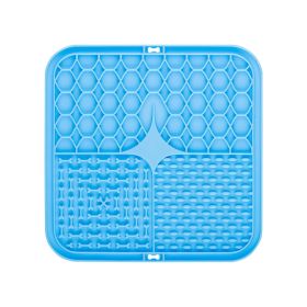 Silicone Pet Slow Food Tableware Bowl Suction Cup Dog Mat (Option: Blue 20cm)