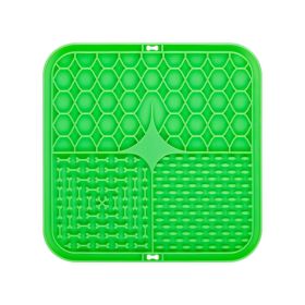 Silicone Pet Slow Food Tableware Bowl Suction Cup Dog Mat (Option: Green 20cm)