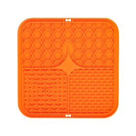Silicone Pet Slow Food Tableware Bowl Suction Cup Dog Mat (Option: Orange 15cm)